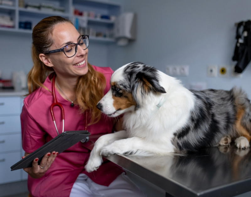Vet Tech with Dog